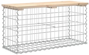 Banco de jardim c/ design gabião 83x31,5x42 cm pinho maciço