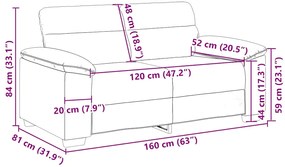 Sofá de 2 lugares 120 cm tecido verde-escuro