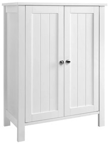 Armário de banheiro autônomo VASAGLE com 2 portas e 2 prateleiras ajustáveis, branco BCB60W