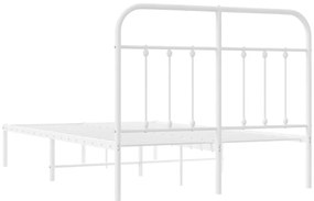 Estrutura de cama com cabeceira 120x200 cm metal branco