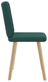 Cadeiras de jantar 2 pcs tecido verde-escuro