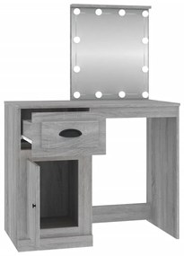 Toucador com LEDs 90x50x132,5 cm derivados madeira cinza sonoma