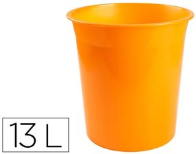 Cesto Plástico Q-Connect Laranja Translúcido 13 Litros