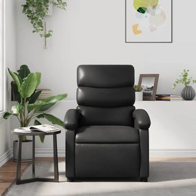 Poltrona de massagens reclinável couro artificial preto