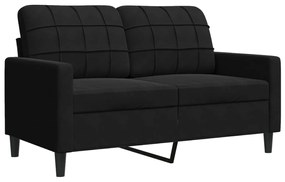 2 pcs conjunto de sofás com almofadões e rolos veludo preto