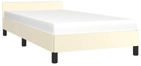 Estrutura cama c/ cabeceira sem colchão 100x200 cm creme