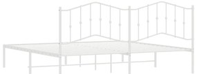 Estrutura de cama com cabeceira 193x203 cm metal branco