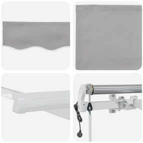 Toldo Retrátil Automático vidaXL Cinza Claro 600x300 cm