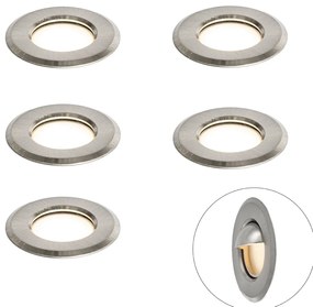 Conjunto de 5 focos embutidos modernos alumínio incluindo LED IP67 - Linsey