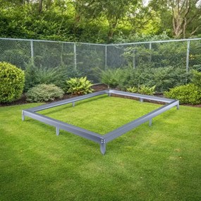 Fundação em aço galvanizado para estufa 250 x 190 x 12 cm Prateado
