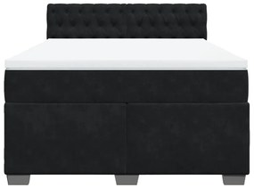 Cama com molas/colchão 160x200 cm veludo preto