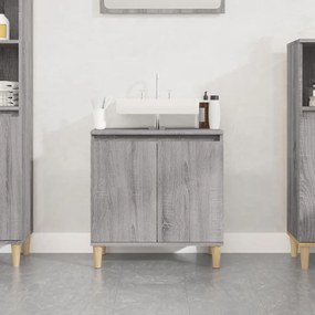 vidaXL Móvel p/ lavatório 58x33x60 cm derivados madeira cinza sonoma
