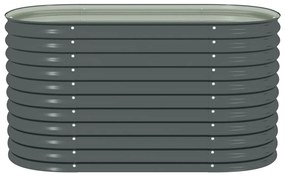 Canteiro elevado de jardim aço galvanizado 160x80x81cm cinzento