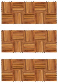 Ladrilho de pavimento padrão vertical 30 pcs 30 x 30 cm madeira acácia