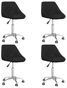 vidaXL Cadeiras de jantar giratórias 4 pcs couro artificial preto
