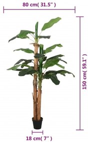 Bananeira artificial 18 folhas 150 cm verde