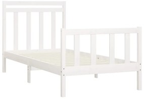 Estrutura de cama 100x200 cm pinho maciço branco
