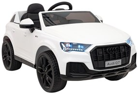 Carro elétrico para Crianças 12V Audi Q7 NEW LIFT Rodas de EVA, Assento de couro Branco