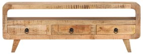 Móvel de TV 117x30x41 cm madeira de mangueira áspera maciça