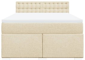 Cama com molas/colchão 160x200 cm tecido cor creme