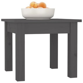 Mesa de centro 35x35x30 cm madeira de pinho maciça cinzento