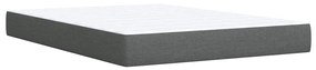 Cama com molas/colchão 140x190 cm tecido cinzento-escuro