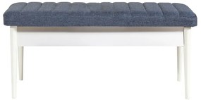 Conjunto de Mesa de Jantar Extensível e Cadeiras Vina – Branco e Azul