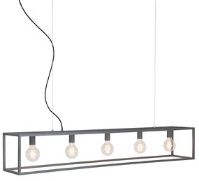 Lâmpada industrial suspensa cinza 5 luz - Gaiola Moderno