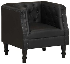 vidaXL Poltrona em couro genuíno preto