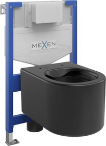 Mexen Sofia conjunto sanitário embutido WC estrutura Fenix XS-F com sanita, preto mate - 6803354XX85