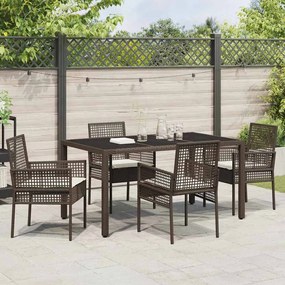 Conjunto de Jantar para Jardim 5 pcs Castanho 150 x 90 x 75 cm