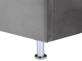 Cama de casal com arrumação em veludo cinzento escuro 180 x 200 cm METZ Beliani