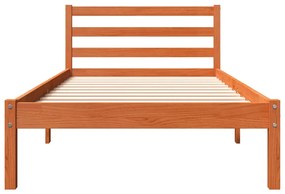 Cama sem colchão 90x190 cm madeira de pinho maciça castanho-mel