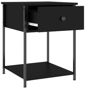 Mesas de cabeceira 2pcs 44x45x58 cm derivados de madeira preto