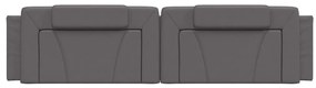 Almofadão de cabeceira 200 cm couro artificial cinzento
