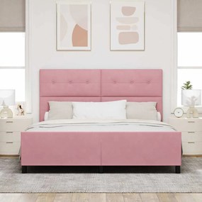 Cama de Veludo Rosa vidaXL 180x200 cm