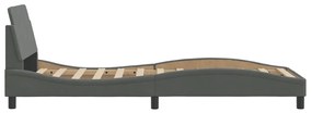 Estrutura de cama sem colchão 80x200 cm tecido cinzento-escuro