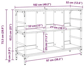 Buffet Castanho 102 x 32 x 73.5 cm Madeira processada