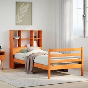 Cama com estante sem colchão 100x200 cm madeira maciça
