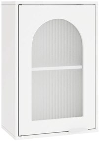 Armário parede para casa de banho  35 x 20 x 52,5 cm com porta de vidro e prateleira ajustável Branco