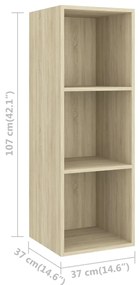 3 pcs conjunto móveis de TV derivados madeira carvalho sonoma