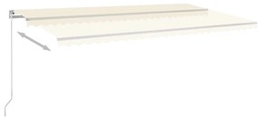 Toldo automático com LED e sensor de vento 6x3 m cor creme