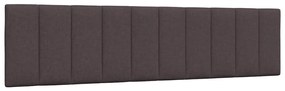 Estrutura de cama sem colchão 200x200 cm tecido castanho-escuro