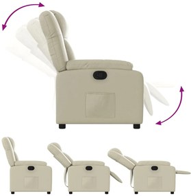 Poltrona reclinável couro artificial cor creme