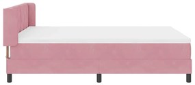Cama Box Spring com Colchão Rosa 140x190 cm Veludo