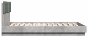Estrutura de cama c/ cabeceira derivados madeira cinza-cimento