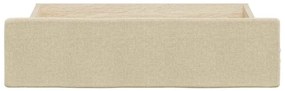 Gavetas de cama 2 pcs derivados de madeira e tecido cor creme