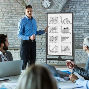 Quadro branco móvel magnético 60x90cm seco dupla face com rodas de suporte rotação 360° altura ajustável de 151-178cm no escritório escola Preto