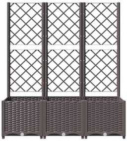 Vaso/floreira jardim c/ treliça 120x40x136 cm PP castanho