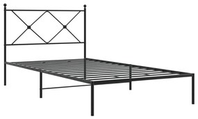 Estrutura de cama com cabeceira 100x200 cm metal preto